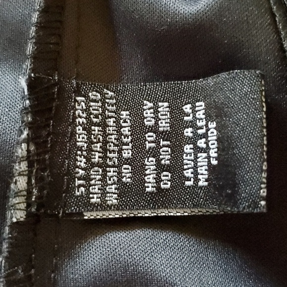 Streetwear Society Black Vegan Leather Lace Zipper Goth Rocker Cropped J… - Picture 11 of 15